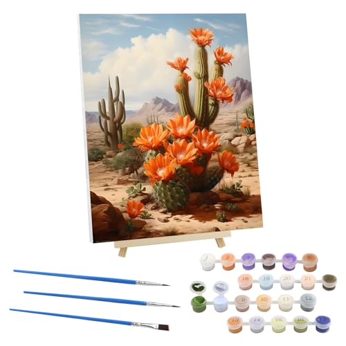 EOBROMD Malen nach Zahlen Erwachsene mit Rahmen, Blumen Malen nach Zahlen mit Faltenfreie Leinwand und Holzstaffelei, DIY Landschaft Handgemalt Ölgemälde Kit für Anfänger Als Geschenk 30x40cm (Kaktus) EOBROMD Malen nach Zahlen Erwachsene mit Rahmen, Blumen Malen nach Zahlen mit Faltenfreie Leinwand und Holzstaffelei, DIY Landschaft Handgemalt Ölgemälde Kit für Anfänger Als Geschenk 30x40cm (Kaktus) von EOBROMD