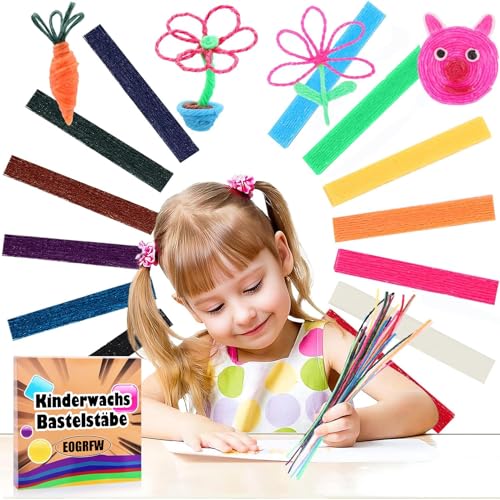 EOGRFW 500 Stück Wachsstäbchen für Kinder, Klebrige Wachs Garnstäbchen, Craft Wax Sticks mit Aufbewahrungsbox, Wachs Bastelstäbchen für Handwerk DIY-Kunstzubehör,13 Farben EOGRFW 500 Stück Wachsstäbchen für Kinder, Klebrige Wachs Garnstäbchen, Craft Wax Sticks mit Aufbewahrungsbox, Wachs Bastelstäbchen für Handwerk DIY-Kunstzubehör,13 Farben von EOGRFW