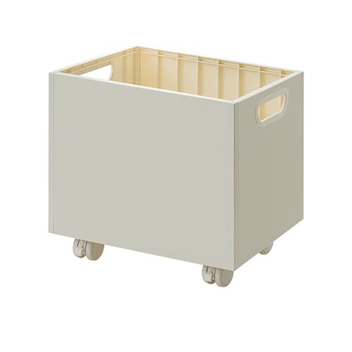 EOJDDPA Buchspeicherbox Stapelbare Datei Organizer -Mülleimer mit Dual -Seiten -Griffen und große Öffnung für Studienbüro Home verwenden Kunststoff 25 x 24 x 32 cm (Mit Rad) von EOJDDPA