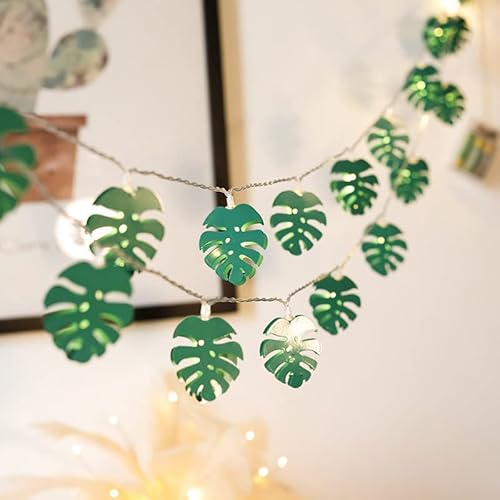 Blatt-Lichterketten, EONANT künstliche Palmblätter, Wandmontage, Rattan-Blattlichter, 20 LEDs, batteriebetriebene grüne Monstera, Indoor- und Outdoor-Party-Dekoration mit Jungle Beach-Motto (Monstera) Blatt-Lichterketten, EONANT künstliche Palmblätter, Wandmontage, Rattan-Blattlichter, 20 LEDs, batteriebetriebene grüne Monstera, Indoor- und Outdoor-Party-Dekoration mit Jungle Beach-Motto (Monstera) von EONANT