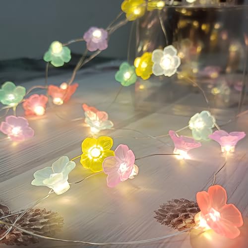 EONANT LED Blume String Lichter, 10ft 30 LED Fee Kirschblüte String Lichter Batterie betrieben mit Fernbedienung, Mädchen Schlafzimmer Valentinstag Hochzeit Party Dekoration (Mehrfarbig) von EONANT