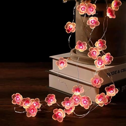 EONANT LED Blume String Lichter, 10ft 30 LED Fee Kirschblüte String Lichter Batterie betrieben mit Fernbedienung, Mädchen Schlafzimmer Valentinstag Hochzeit Party Dekoration (Rosa) von EONANT