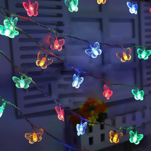 EONANT Libelle Lichterkette 10 Fuß 20 LED Retro-Stil Kupferdraht Schmetterling Lichterkette, batteriebetriebene Weihnachtsbaum Garten Hochzeit Weihnachtsdekoration und Sommerbeleuchtung (mehrfarbig) von EONANT