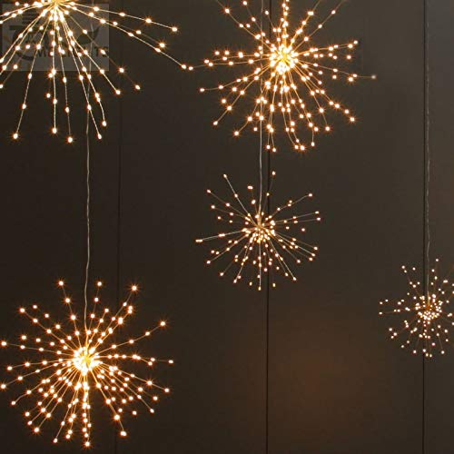 EONANT Solar Löwenzahn Kupferdraht Lampe, wasserdichte pyrotechnische Lampe, Hochzeitsfeier Garten Schlafzimmer Dekoration Lampe im Freien (Warmes Weiß (hängender Stil)) von EONANT