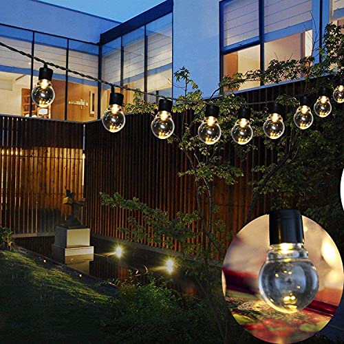 EONANT Solar-Outdoor-Lichterkette, 3.5M mit 10 kugelförmigen Kunststoff-Glühbirnen, wetterfeste Lichterkette für den Innen- und Außenbereich, Gartenpavillon-Balkon-Partydekoration (10LED) von EONANT