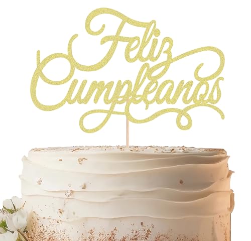 EONNCNT Feliz Cumpleaños Tortenaufsatz – Gold Glitzer Spanische Happy Birthday Party Kuchen Dekoration Supplies – Mexiko Fiesta Thema Geburtstag Kuchen Dekor Foto Booth Requisiten EONNCNT Feliz Cumpleaños Tortenaufsatz – Gold Glitzer Spanische Happy Birthday Party Kuchen Dekoration Supplies – Mexiko Fiesta Thema Geburtstag Kuchen Dekor Foto Booth Requisiten von EONNCNT