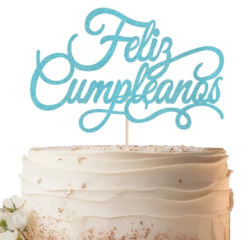 EONNCNT Feliz Cumpleaños Tortenaufsatz – Himmelblauer Glitzer Spanische Happy Birthday Party Kuchen Dekoration Supplies – Mexiko Fiesta Thema Geburtstag Kuchen Dekor Foto Booth Requisiten EONNCNT Feliz Cumpleaños Tortenaufsatz – Himmelblauer Glitzer Spanische Happy Birthday Party Kuchen Dekoration Supplies – Mexiko Fiesta Thema Geburtstag Kuchen Dekor Foto Booth Requisiten von EONNCNT