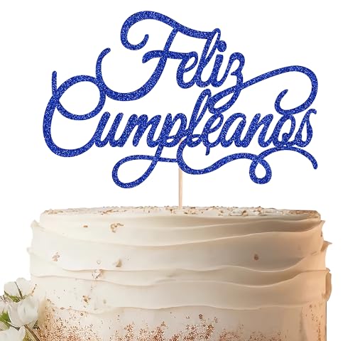 EONNCNT Feliz Cumpleaños Tortenaufsatz – Königsblau Glitzer Spanische Happy Birthday Party Kuchen Dekoration Supplies – Mexiko Fiesta Thema Geburtstag Kuchen Dekor Foto Booth Requisiten EONNCNT Feliz Cumpleaños Tortenaufsatz – Königsblau Glitzer Spanische Happy Birthday Party Kuchen Dekoration Supplies – Mexiko Fiesta Thema Geburtstag Kuchen Dekor Foto Booth Requisiten von EONNCNT