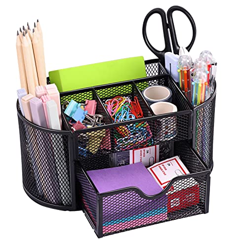 EOOUT Schreibtisch-Organizer, Stifthalter für den Schreibtisch, Netzstoff, Büro-Schreibtischzubehör mit 8 Fächern und 1 Schublade, Schreibwarenhalter, Schulbedarf EOOUT Schreibtisch-Organizer, Stifthalter für den Schreibtisch, Netzstoff, Büro-Schreibtischzubehör mit 8 Fächern und 1 Schublade, Schreibwarenhalter, Schulbedarf von EOOUT