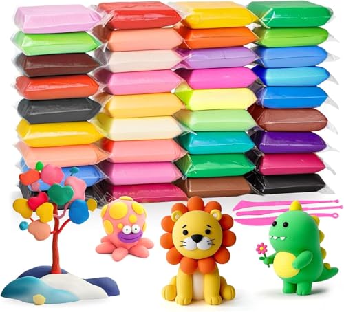 EOPUOZS Modelliermasse Lufttrocknend, 36 Farben Modelliermasse-Set, Clay Set, Lufttrocknender Ton für Kinder, Lufttrockener Magischer Knete, Geschenk für Jungen und Mädchen im Alter von 3-12 Jahren EOPUOZS Modelliermasse Lufttrocknend, 36 Farben Modelliermasse-Set, Clay Set, Lufttrocknender Ton für Kinder, Lufttrockener Magischer Knete, Geschenk für Jungen und Mädchen im Alter von 3-12 Jahren von EOPUOZS