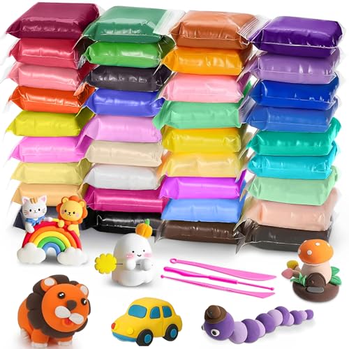 EOPUOZS Modelliermasse Lufttrocknend, 36 Farben Modelliermasse-Set, Clay Set, Lufttrocknender Ton für Kinder, Lufttrockener Magischer Knete, Geschenk für Jungen und Mädchen im Alter von 3-12 Jahren EOPUOZS Modelliermasse Lufttrocknend, 36 Farben Modelliermasse-Set, Clay Set, Lufttrocknender Ton für Kinder, Lufttrockener Magischer Knete, Geschenk für Jungen und Mädchen im Alter von 3-12 Jahren von EOPUOZS