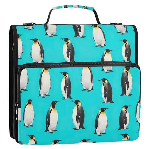 Emperor Penguins Aktenordner mit 3 Ringen, strapazierfähig, Reißverschluss, Schulmappe mit Schultergurt, mehrere Taschen, 3,8 cm, große Portfolio-Mappe Emperor Penguins Aktenordner mit 3 Ringen, strapazierfähig, Reißverschluss, Schulmappe mit Schultergurt, mehrere Taschen, 3,8 cm, große Portfolio-Mappe von EOSDT