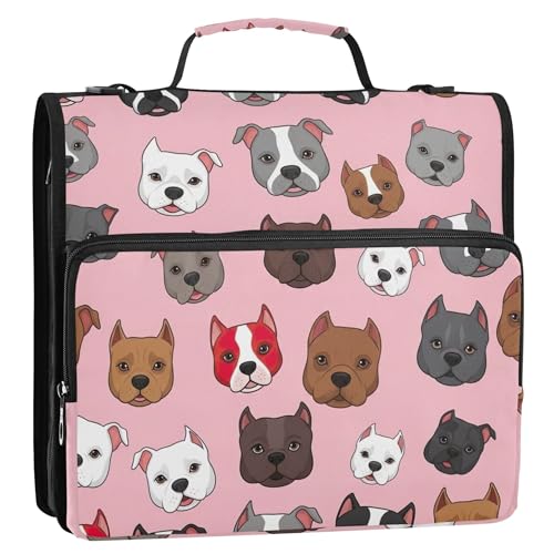 Großer Ordner-Organizer mit Reißverschluss, 3,8 cm, 3 Ringe, strapazierfähig, Cartoon-Hund, bunte Aufbewahrungsmappe mit Griff, Schulbinder, Tasche mit Schultergurt Großer Ordner-Organizer mit Reißverschluss, 3,8 cm, 3 Ringe, strapazierfähig, Cartoon-Hund, bunte Aufbewahrungsmappe mit Griff, Schulbinder, Tasche mit Schultergurt von EOSDT