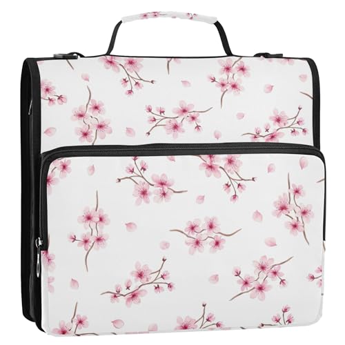 Ordner-Organizer mit Reißverschluss, Aquarell-rosa Blumen, 3 Ringbücher, 3,8 cm, D-Ring, bunt, Mittelschule mit Riemen, mehrere Taschen, große Portfolio-Mappe Ordner-Organizer mit Reißverschluss, Aquarell-rosa Blumen, 3 Ringbücher, 3,8 cm, D-Ring, bunt, Mittelschule mit Riemen, mehrere Taschen, große Portfolio-Mappe von EOSDT
