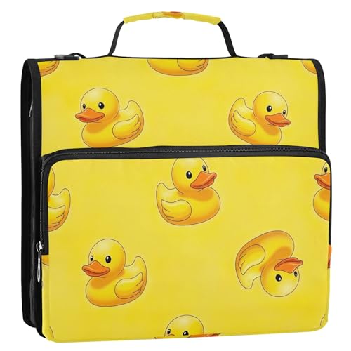 Ordner-Organizer mit Reißverschluss, niedliche gelbe Enten, 3,8 cm, 3-Ring-Ordner, D-Ring, Business, Mittelschule, Bindertasche mit Gurt, mehrere Taschen, große Portfolio-Mappe Ordner-Organizer mit Reißverschluss, niedliche gelbe Enten, 3,8 cm, 3-Ring-Ordner, D-Ring, Business, Mittelschule, Bindertasche mit Gurt, mehrere Taschen, große Portfolio-Mappe von EOSDT