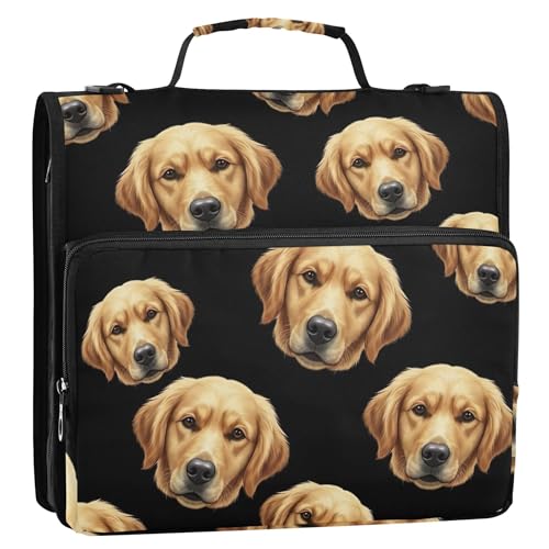 Ordner-Organizer mit Reißverschluss, niedlicher Hundeaufdruck, 3,8 cm, 3 Ringbücher, strapazierfähig, professionelle Mittelschule, Ordnertasche mit Gurt, Aufbewahrungsmappe mit Griff Ordner-Organizer mit Reißverschluss, niedlicher Hundeaufdruck, 3,8 cm, 3 Ringbücher, strapazierfähig, professionelle Mittelschule, Ordnertasche mit Gurt, Aufbewahrungsmappe mit Griff von EOSDT