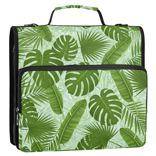 Ordner-Organizer mit Reißverschluss, üppige grüne Palmenblätter, 3,8 cm, 3-Ring-Ordner, D-Ring, einfache Mittelschule, Ordnertasche mit Gurt, mehrere Taschen, große Portfolio-Mappe Ordner-Organizer mit Reißverschluss, üppige grüne Palmenblätter, 3,8 cm, 3-Ring-Ordner, D-Ring, einfache Mittelschule, Ordnertasche mit Gurt, mehrere Taschen, große Portfolio-Mappe von EOSDT