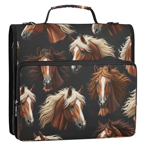 Ordner mit Reißverschluss, 3,8 cm, 3 Ringe, D-Ringe, Schulbinder, Tasche mit Schultergurt, mehrere Taschen, große Portfolio-Mappe Ordner mit Reißverschluss, 3,8 cm, 3 Ringe, D-Ringe, Schulbinder, Tasche mit Schultergurt, mehrere Taschen, große Portfolio-Mappe von EOSDT