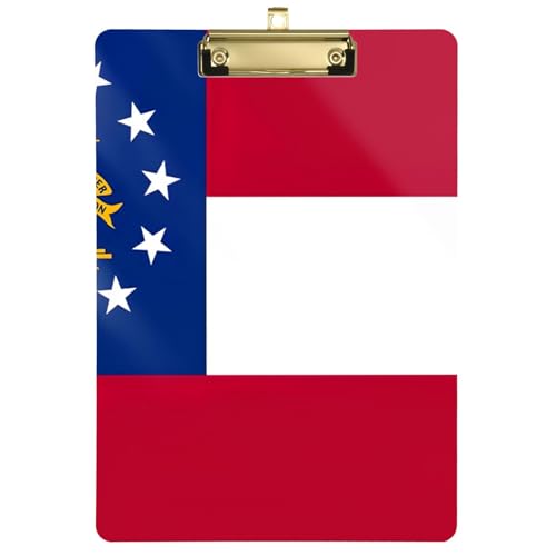Personalisiertes Klemmbrett, Georgia-Flagge, Acryl für Lehrer, 30,5 x 22,9 cm, Klemmbrett für Damen, ästhetisches Zeichenbrett, Krankenschwestern, Schule, Essentials, Gold Personalisiertes Klemmbrett, Georgia-Flagge, Acryl für Lehrer, 30,5 x 22,9 cm, Klemmbrett für Damen, ästhetisches Zeichenbrett, Krankenschwestern, Schule, Essentials, Gold von EOSDT