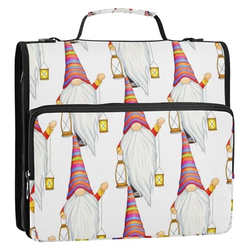 Skurrile süße Zwerge mit Reißverschluss, 3,8 cm, 3 Ringbücher, D-Ringe, Schulordner, Tasche mit Schultergurt, mehrere Taschen, große Portfolio-Mappe Skurrile süße Zwerge mit Reißverschluss, 3,8 cm, 3 Ringbücher, D-Ringe, Schulordner, Tasche mit Schultergurt, mehrere Taschen, große Portfolio-Mappe von EOSDT