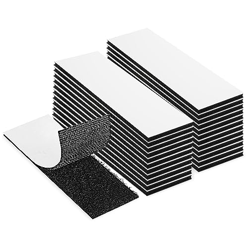 EOTW Klettband Selbstklebend Extra Stark, 24 Stück Doppelseitiges Klebe Klettbänder Selbstklebend Schwarz für Wände/Boden/Tür/Gläser/Metalle von EOTW