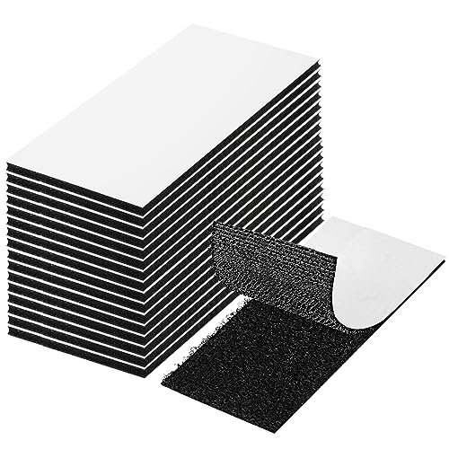 EOTW Klettband Selbstklebend Extra Stark, 18 Stück 50 * 100mm Doppelseitiges Klebe Klettbänder Selbstklebend Schwarz für Wände/Boden/Tür/Gläser/Metalle von EOTW