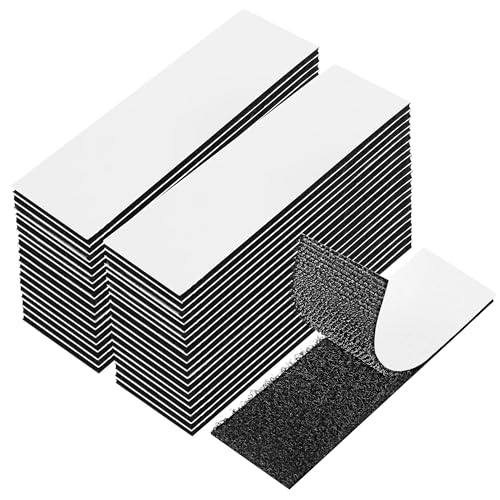 EOTW Klettband Selbstklebend Extra Stark, 36 Stück Doppelseitiges Klebe Klettbänder Selbstklebend Schwarz für Wände/Boden/Tür/Gläser/Metalle von EOTW