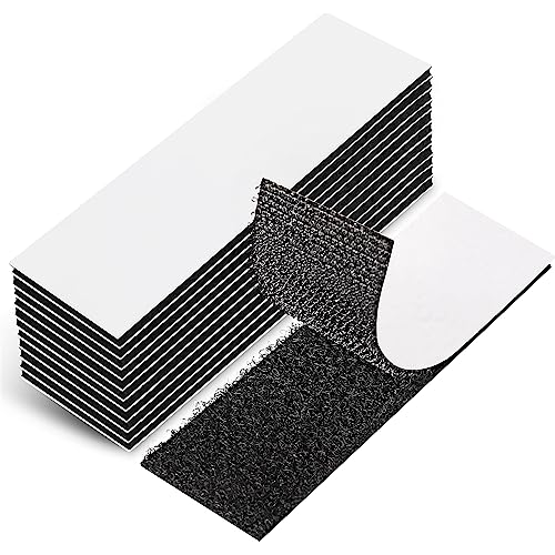 EOTW Klettband Selbstklebend Extra Stark, 12 Stück doppelseitiges Klettverschluss Selbstklebend Schwarz für Wände/Boden/Tür/Gläser/Metalle von EOTW