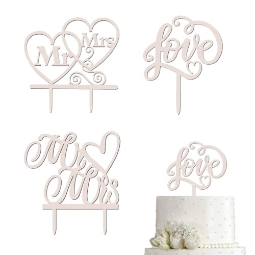 3 Stück Kuchendekoration, Cake Topper Hochzeit Torten Topper Herz Mr Mrs Tortenstecker Holz Kuchen Topper Hochzeitstorte Topper Tortendeko Hochzeit 3 Stück Kuchendekoration, Cake Topper Hochzeit Torten Topper Herz Mr Mrs Tortenstecker Holz Kuchen Topper Hochzeitstorte Topper Tortendeko Hochzeit von EOUIAV