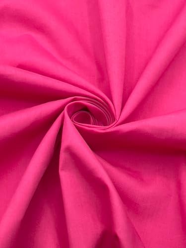 EOVEA Baumwoll-/Polyester-Stoff, 152,4 cm breit, weich, leicht und atmungsaktiv, für Futter, Vorhänge, Bettwäsche, Röcke, Nähprojekte (Fuchsia, 91 cm) von EOVEA