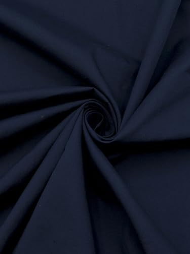 EOVEA Baumwoll-/Polyester-Stoff, 152,4 cm breit, weich, leicht und atmungsaktiv, für Futter, Vorhänge, Bettwäsche, Röcke, Nähprojekte (Marineblau, 2 Yard) von EOVEA