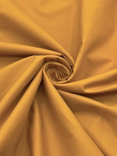 EOVEA Baumwoll-/Polyester-Stoff, 152,4 cm breit, weich, leicht und atmungsaktiv, für Futter, Vorhänge, Bettwäsche, Röcke, Nähprojekte (Senf, 2 Yard) von EOVEA