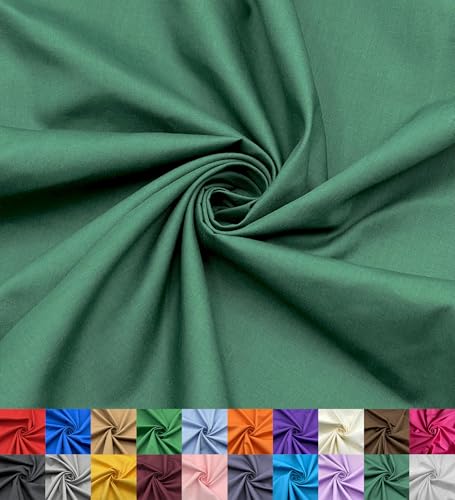 EOVEA Baumwoll-/Polyester-Stoff, 152,4 cm breit, weich, leicht und atmungsaktiv, für Futter, Vorhänge, Bettwäsche, Röcke, Nähprojekte (jägergrün, 2 Yard) von EOVEA