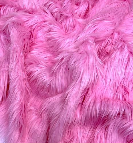 Eovea - Shaggy-Kunstfell-Stoff – 1,9 m – 152,4 cm x 45,7 cm – Bastelbedarf, Hobby, Kostüm, Dekoration (Bubble Gum, halber Yard) von EOVEA