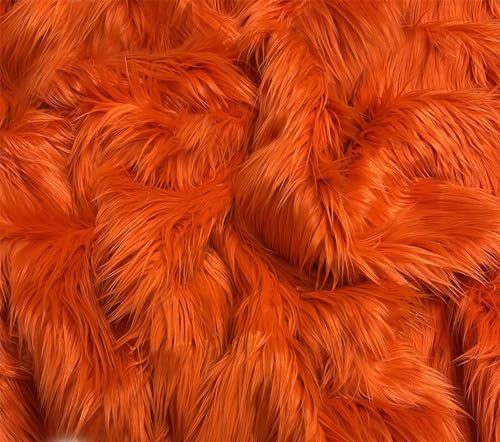 Eovea - Shaggy-Kunstfell-Stoff – 1,9 m – 152,4 cm x 45,7 cm – Bastelbedarf, Hobby, Kostüm, Dekoration (Orange, halber Yard) von EOVEA