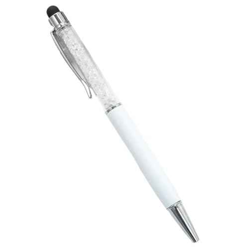 EPANO 10 Stück Kugelschreiber mit individuellem Logo, Diamant-Kristall-Kugelschreiber, personalisierbar, Namen, Touchscreen-Stift, Schulgeschenke, Werbung, Metallstift (weiß) von EPANO