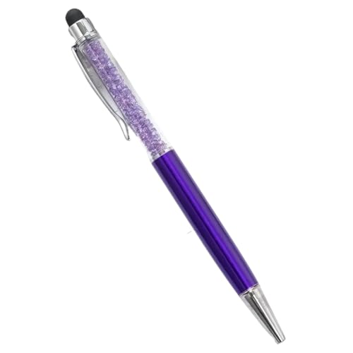 EPANO 10 Stück Kugelschreiber mit individuellem Logo, Diamant-Kristall-Kugelschreiber, personalisierbare Gravur, Namen, Touchscreen-Stifte für Schule, Geschenke, Werbung, Metallstift (Dunkelviolett) von EPANO