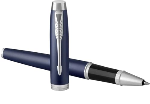 EPANO Füllfederhalter, schwarzer Lack mit Goldrand, feine Feder, blaue Tinte, elegante Geschenkbox (01) von EPANO