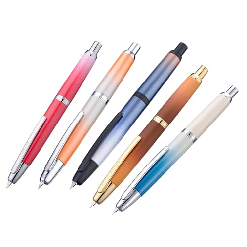 EPANO Füllfederhalter mit Farbverlauf, einziehbar, EF/F-Feder mit Tintenkonverter, Schreibgeschenkstift (03, EF) von EPANO