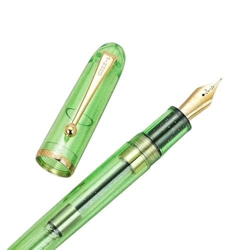 EPANO Füllfederhalter mit Schneeflocken-Punkten, bunt, transparent, Schreibwaren, Büro, Schule, niedliche Schreibtintenstifte (4 (Herzschlagfeder), F 0,5 mm von EPANO