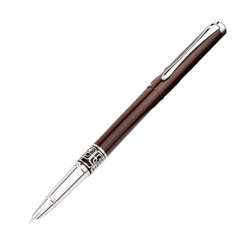 EPANO Füllfederhalter mit extra feiner Feder, 0,38 mm, für Finanzen, luxuriöse Metalltinte, Bürobedarf, Schulbedarf, Geburtstagsgeschenk, Braun von EPANO