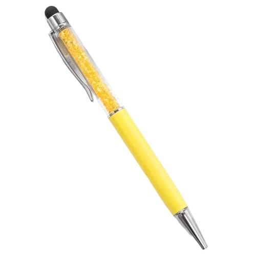 EPANO Kugelschreiber mit individuellem Logo, Diamant-Kristall-Kugelschreiber, personalisierbar, für Namen, Touchscreen-Stifte für Schule, Geschenke, Werbung, Metallstift, Gelb, 10 Stück von EPANO