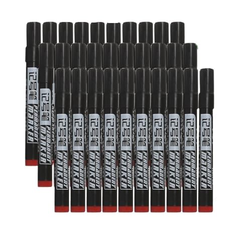 EPANO Marker auf Ölbasis, wasserfest, schnell trocknend, schwarz, blau, rot, permanent, für Metall, Glas, Schreibwaren, Zeichnen, Kunst, Schulbedarf (30 Stück, rot) von EPANO
