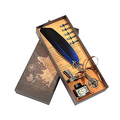 EPANO Seidiger Füllfederhalter, europäischer Stil, Retro-Federstift, Abschluss, Geburtstag, Büro, Unterschrift, Geschenk, Kalligraphie, Schreibwaren (blau) von EPANO