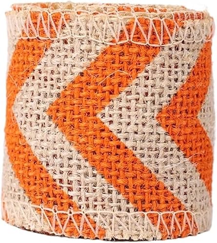Sackleinen, Sackleinenstoff, Sackleinenstoff, 2 m/Rolle, 6 cm, natürliches Jute-Sackleinen-Sackleinenband, bunter Hanf for rustikale Wickelverpackung, Hochzeitsdekoration (blau)(Orange) von EPASHA