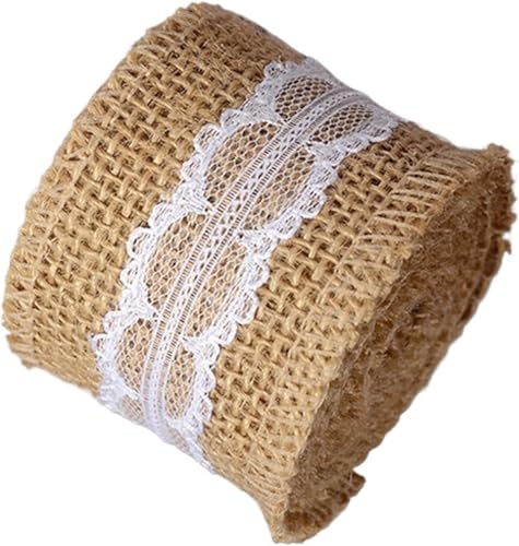 Sackleinen, Sackleinenstoff, Sackleinenstoff, 2 m/Rolle, Hochzeits-, Party-, Dekorations-Spitzenband, DIY-Nähzubehör, natürliches Jute-Sackleinenband, Stoffwickel, Juterolle, Vintage (natürliche Farbe Sackleinen, Sackleinenstoff, Sackleinenstoff, 2 m/Rolle, Hochzeits-, Party-, Dekorations-Spitzenband, DIY-Nähzubehör, natürliches Jute-Sackleinenband, Stoffwickel, Juterolle, Vintage (natürliche Farbe von EPASHA