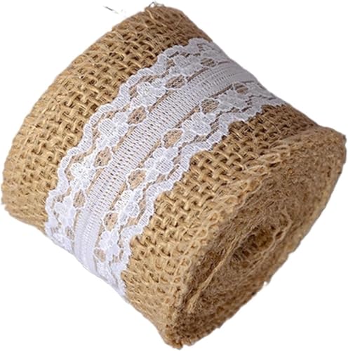 Sackleinen, Sackleinenstoff, Sackleinenstoff, 2 m/Rolle, Hochzeits-, Party-, Dekorations-Spitzenband, DIY-Nähzubehör, natürliches Jute-Sackleinenband, Stoffwickel, Juterolle, Vintage (natürliche Farbe Sackleinen, Sackleinenstoff, Sackleinenstoff, 2 m/Rolle, Hochzeits-, Party-, Dekorations-Spitzenband, DIY-Nähzubehör, natürliches Jute-Sackleinenband, Stoffwickel, Juterolle, Vintage (natürliche Farbe von EPASHA