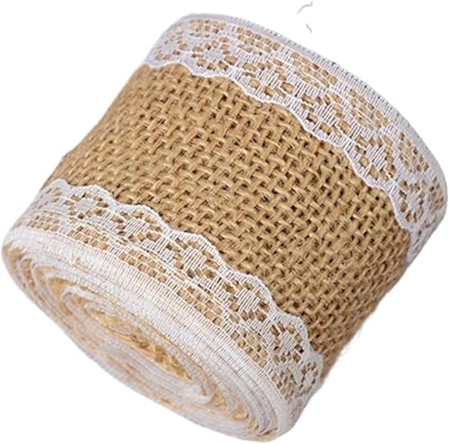 Sackleinen, Sackleinenstoff, Sackleinenstoff, 2 m/Rolle, Hochzeits-, Party-, Dekorations-Spitzenband, DIY-Nähzubehör, natürliches Jute-Sackleinenband, Stoffwickel, Juterolle, Vintage (natürliche Farbe Sackleinen, Sackleinenstoff, Sackleinenstoff, 2 m/Rolle, Hochzeits-, Party-, Dekorations-Spitzenband, DIY-Nähzubehör, natürliches Jute-Sackleinenband, Stoffwickel, Juterolle, Vintage (natürliche Farbe von EPASHA