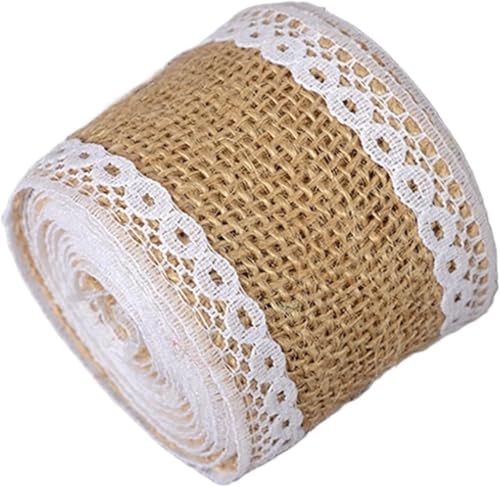 Sackleinen, Sackleinenstoff, Sackleinenstoff, 2 m/Rolle, Hochzeits-, Party-, Dekorations-Spitzenband, DIY-Nähzubehör, natürliches Jute-Sackleinenband, Stoffwickel, Juterolle, Vintage (natürliche Farbe Sackleinen, Sackleinenstoff, Sackleinenstoff, 2 m/Rolle, Hochzeits-, Party-, Dekorations-Spitzenband, DIY-Nähzubehör, natürliches Jute-Sackleinenband, Stoffwickel, Juterolle, Vintage (natürliche Farbe von EPASHA