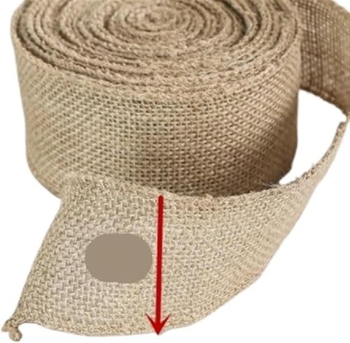 Sackleinen, Sackleinenstoff, Sackleinenstoff, 5 cm/10 cm/15 cm/35,5 cm Breite, Jute-Tischläufer, Sackleinenstoff for Sackleinen, Stuhlschärpen, Sackleinenband (5 cm x 10 Meter)(10cm*10 meter) von EPASHA